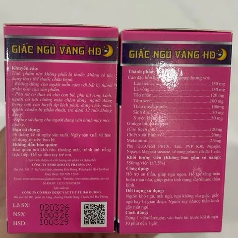 TPBVSK Giấc Ngũ Vàng HD Hỗ Trợ An Thần Ngũ Ngon