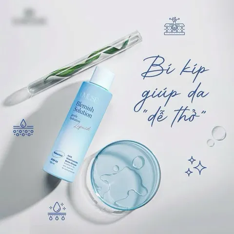 Nước hoa hồng Toner Omuse Blemish Solution cấp ẩm kiềm dầu 180ml dịu nhẹ, giá rẻ sốc ?️