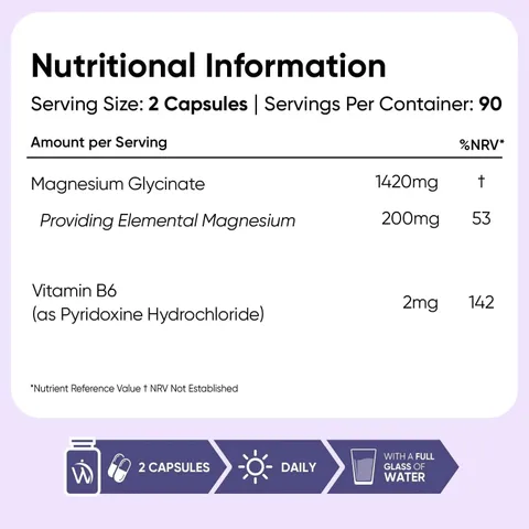 Magnesium Bisglycinate Vitamin B6 Weight World - Hỗ trợ chức năng hệ thần kinh giảm mệt mỏi duy trì chức năng cơ bắp và sức khỏe xương sản xuất Anh
