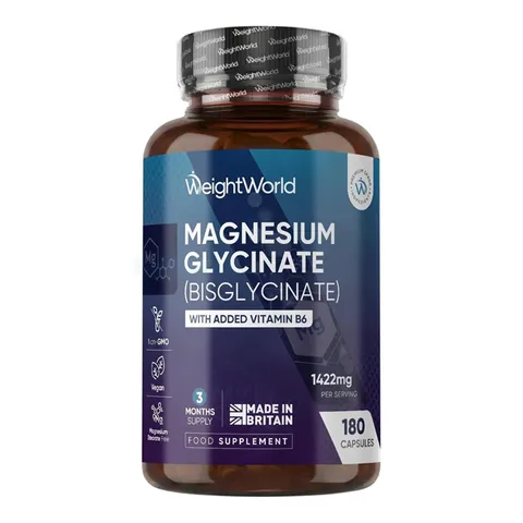Magnesium Bisglycinate Vitamin B6 Weight World - Hỗ trợ chức năng hệ thần kinh giảm mệt mỏi duy trì chức năng cơ bắp và sức khỏe xương sản xuất Anh