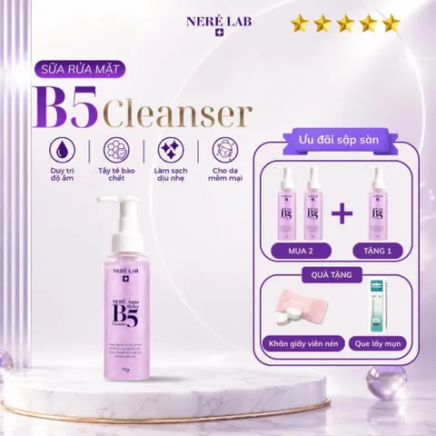 [MUA 2 TẶNG 1]  Sữa Rửa Mặt NERÉ LAB B5 Cấp Ẩm Chuyên Sâu, Làm Sạch Êm Dịu, Hỗ Trợ Làm Dịu Da Nhạy Cảm 150g