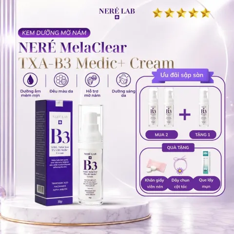 [MUA 2 TẶNG 1] Kem Dưỡng Mờ Nám NERÉ MelaClear Dưỡng Sáng Da, Làm Đều Màu, Hỗ Trợ Giảm Thâm Nám, Mờ Đốm Nâu