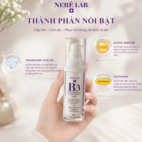 [MUA 2 TẶNG 1] Kem Dưỡng Mờ Nám NERÉ MelaClear Dưỡng Sáng Da, Làm Đều Màu, Hỗ Trợ Giảm Thâm Nám, Mờ Đốm Nâu
