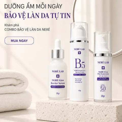 Bộ dưỡng da NERÉ Sữa rửa mặt, Serum, Kem dưỡng, Kem chống nắng Hỗ Trợ Bảo vệ, Dưỡng sáng và cấp ẩm da