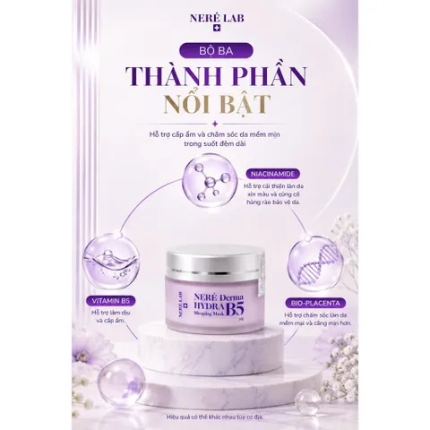 [MUA 2 TẶNG 1] Mặt Nạ Ngủ NERÉ Vitamin B5 Cấp Ẩm Chuyên Sâu Phục Hồi Da Làm Dịu Da, Chống Lão Hóa