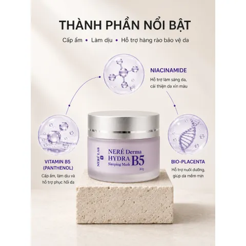 [MUA 2 TẶNG 1] Mặt Nạ Ngủ NERÉ Vitamin B5 Cấp Ẩm Chuyên Sâu Phục Hồi Da Làm Dịu Da, Chống Lão Hóa