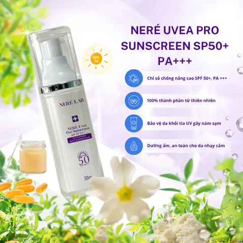 Bộ routine da mụn NERÉ Sữa rửa mặt, Serum, Kem mụn, Kem Chống Nắng Chăm sóc da mụn toàn diện, Làm sạch, Hỗ trợ giảm mụn