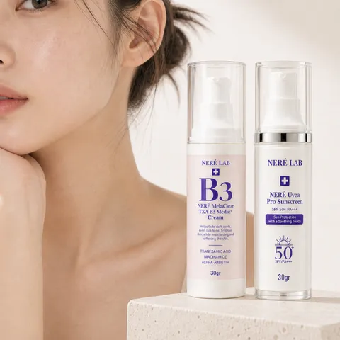 Bộ đôi NERÉ Kem nám, Kem chống nắng SPF50+ PA++++, Hỗ trợ mờ nám, Ngăn ngừa tăng sắc tố, Bảo vệ da trước tia UV