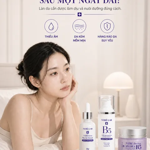 Bộ dưỡng da NERÉ Serum, Kem dưỡng, Mặt nạ ngủ, Chăm sóc da căng mướt rạng rỡ, Cấp ẩm chuyên sâu, Phục hồi da