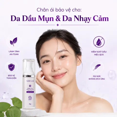 Bộ đôi NERÉ Serum, Kem chống nắng SPF50+ PA+++, Chống nắng phổ rộng, Bảo vệ da, Phục hồi da nhạy cảm