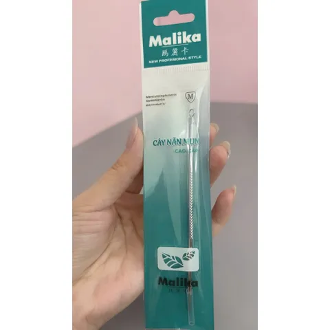(Quà Tặng) Que Nặn Mụn Malika Inox Cao Cấp, Que Lấy Nhân Mụn Hai Đầu, Hỗ Trợ Loại Bỏ Mụn Đầu Đen, Mụn Cám