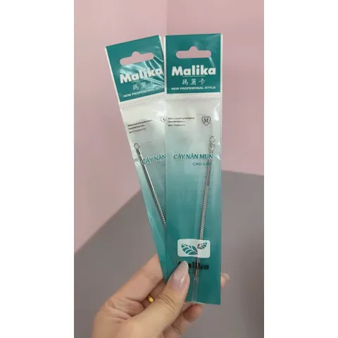 (Quà Tặng) Que Nặn Mụn Malika Inox Cao Cấp, Que Lấy Nhân Mụn Hai Đầu, Hỗ Trợ Loại Bỏ Mụn Đầu Đen, Mụn Cám
