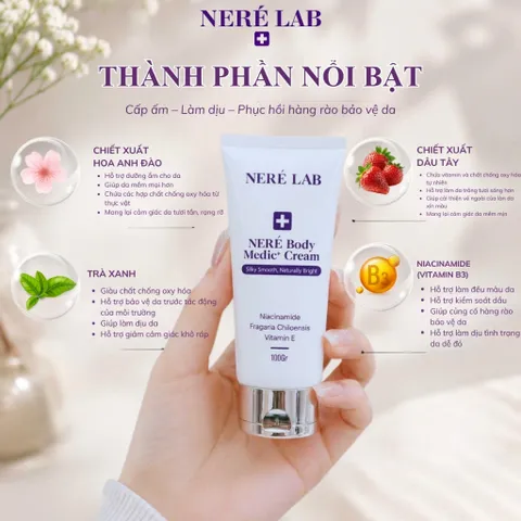 [MUA 2 TẶNG 1] Kem dưỡng thể NERÉ Body làm sáng da, dưỡng ẩm chuyên sâu, hỗ trợ làm trắng da