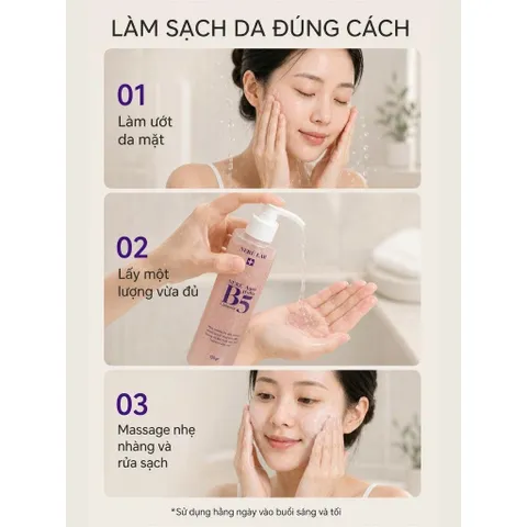Bộ đôi Sữa Rửa Mặt, Kem Dưỡng NERÉ Làm Sạch Dịu Nhẹ Dưỡng Ẩm Chuyên Sâu