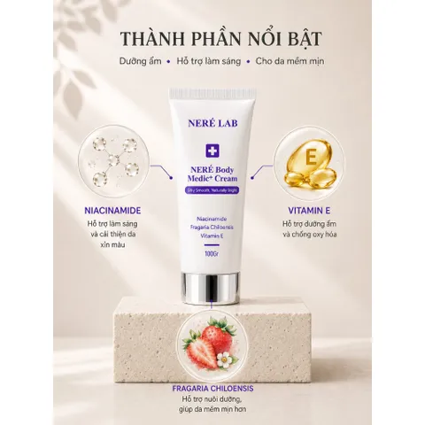 [MUA 2 TẶNG 1] Kem dưỡng thể NERÉ Body làm sáng da, dưỡng ẩm chuyên sâu, hỗ trợ làm trắng da