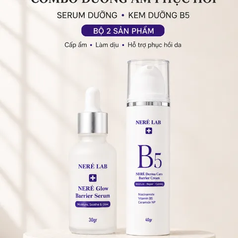 Bộ đôi NERÉ Serum, Kem dưỡng Derma Cera, Cấp ẩm, Phục hồi da, Làm dịu da nhạy cảm