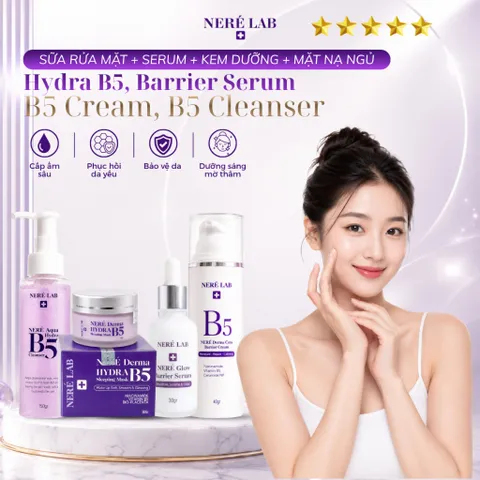 Bộ dưỡng da NERÉ Sữa rửa mặt, Serum, Kem dưỡng, Mặt nạ ngủ, Cấp ẩm chuyên sâu, Phục hồi da, Cho làn da căng bóng