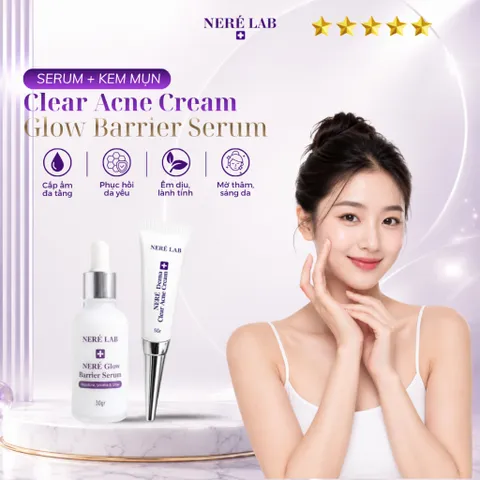 Bộ đôi NERÉ Serum, Kem mụn, Làm sạch sâu, Hỗ trợ giảm mụn, Kiểm soát dầu, Dành cho da dầu mụn