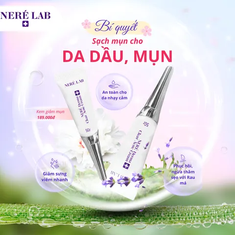 Bộ đôi NERÉ Serum, Kem mụn, Làm sạch sâu, Hỗ trợ giảm mụn, Kiểm soát dầu, Dành cho da dầu mụn