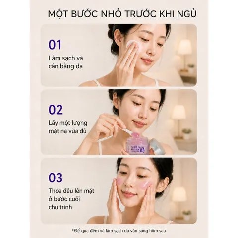 Bộ dưỡng da NERÉ Sữa rửa mặt, Serum, Kem dưỡng, Mặt nạ ngủ, Cấp ẩm chuyên sâu, Phục hồi da, Cho làn da căng bóng