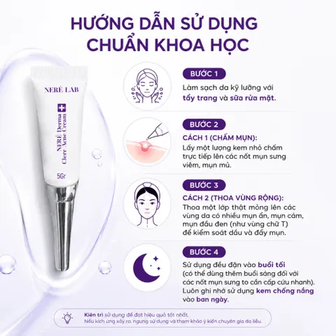 Bộ đôi NERÉ Serum, Kem mụn, Làm sạch sâu, Hỗ trợ giảm mụn, Kiểm soát dầu, Dành cho da dầu mụn