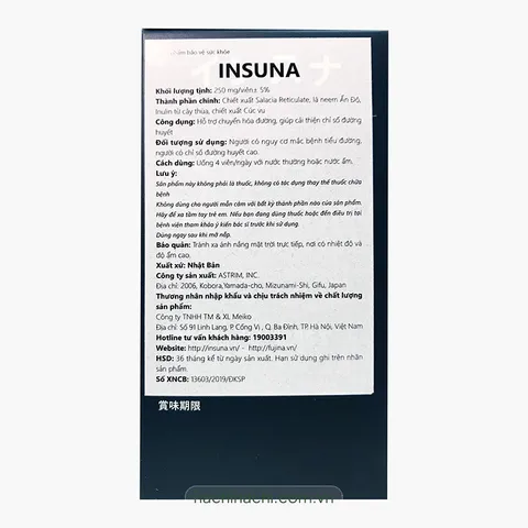 ✅[CHÍNH HÃNG] (MÃ: DP88K) INSUNA viên uống  Hỗ Trợ Ổn Định Đường Huyết,  Hộp/ 120 Viên.