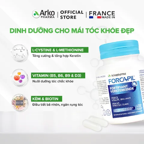 ✅[CHÍNH HÃNG] (MÃ: SP5NA0) ARKOPHARMA FORCAPIL FORTIFIANT - Hỗ trợ tóc chắc khỏe (phụ nữ có thai dùng được)