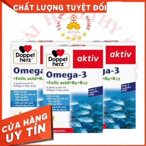 ✅[CHÍNH HÃNG] (MÃ: DP33N) Viên uống DOPPEL Omega-3 + Folic acid + B6 + B12 duy trì mạch máu, mắt, não, tim khỏe mạnh