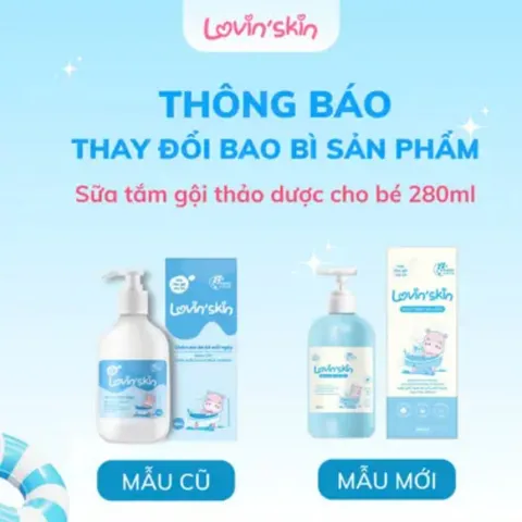 ✅[CHÍNH HÃNG] (MÃ: MP192H98) Sữa tắm gội dịu nhẹ cho bé Lovin'Skin 500ml - Làm sạch, giảm và ngăn ngừa rôm sảy, hăm da