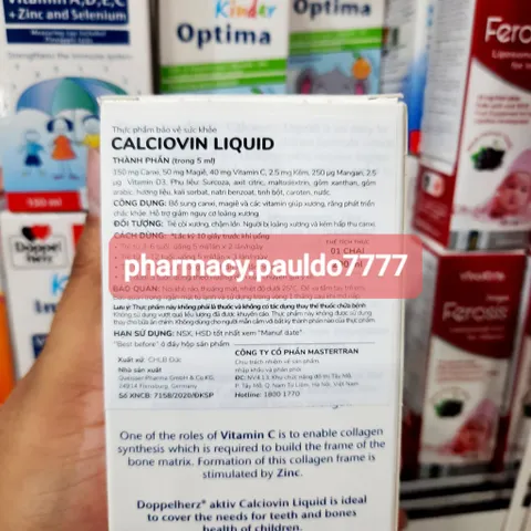 ✅[CHÍNH HÃNG] (MÃ: DP475) Siro canxi cho bé DOPPEL Calciovin Liquid Hỗ trợ xương chắc khỏe, trẻ cao lớn
