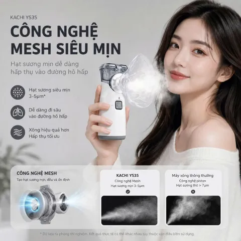 ✅[CHÍNH HÃNG] (MÃ: DP799) Máy Xông Khí Dung Cầm Tay Kachi YS35: Giải Pháp Hô Hấp Linh Hoạt Mọi Lúc, Mọi Nơi
