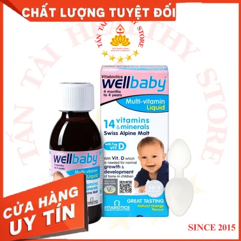 ✅[CHÍNH HÃNG] (MÃ: SP415) Wellbaby H/150ml VITABIOTICS Siro vitamin tổng hợp trẻ 4 tháng - 4 Tuổi