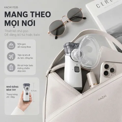 ✅[CHÍNH HÃNG] (MÃ: DP799) Máy Xông Khí Dung Cầm Tay Kachi YS35: Giải Pháp Hô Hấp Linh Hoạt Mọi Lúc, Mọi Nơi