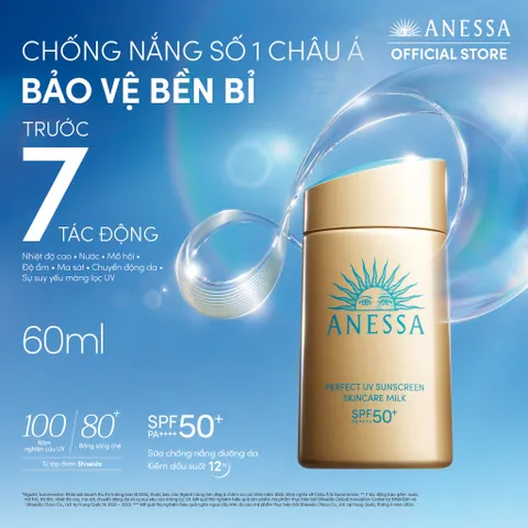 ✅[CHÍNH HÃNG] (MÃ: MP720) Sữa chống nắng dưỡng da kiềm dầu bảo vệ hoàn hảo Anessa Gold Milk SPF50+ PA++++ 60ml