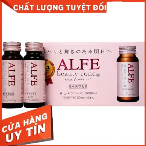 ✅[CHÍNH HÃNG] (MÃ: SP594) Alfe Beauty Conc là nước uống collagen hỗ trợ làm đẹp da, Hộp 10 chai x 50ml