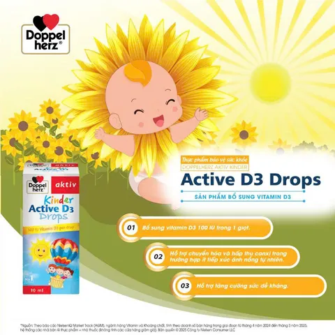✅[CHÍNH HÃNG] (MÃ: DP320) TPBVSK Doppelherz Aktiv Kinder Active D3 Drops hỗ trợ bổ sung Vitamin D3 cho trẻ