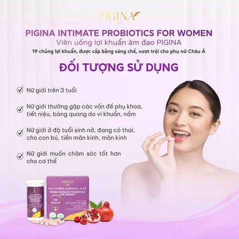 ✅[CHÍNH HÃNG] (MÃ: DP750) Viên uống bổ sung lợi khuẩn cho nữ giới PIGINA INTIMATE PROBIOTICS FOR WOMEN (30 viên)