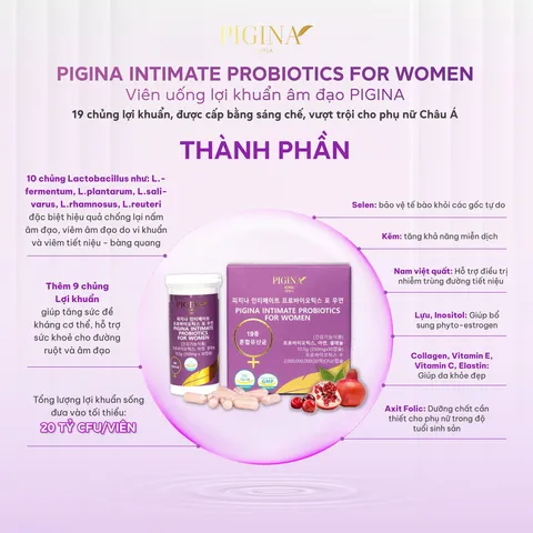 ✅[CHÍNH HÃNG] (MÃ: DP750) Viên uống bổ sung lợi khuẩn cho nữ giới PIGINA INTIMATE PROBIOTICS FOR WOMEN (30 viên)