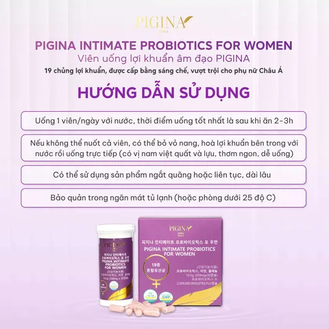 ✅[CHÍNH HÃNG] (MÃ: DP750) Viên uống bổ sung lợi khuẩn cho nữ giới PIGINA INTIMATE PROBIOTICS FOR WOMEN (30 viên)