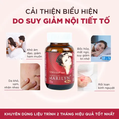 Viên uống Marilyn Plus bổ sung nội tiết tố nữ giảm khô hạn do suy giảm nội tiết tố