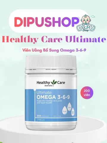 Viên uống Healthy Care Ultimate Omega 3 6 9, Úc làm đẹp da móng tóc, hỗ trợ tim mạch 200 Viên