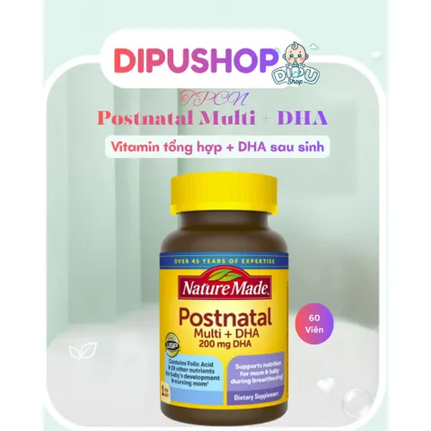 [DATE 2028] Nature Made POSTNATAL SAU SINH Multi DHA 60 viên 806684