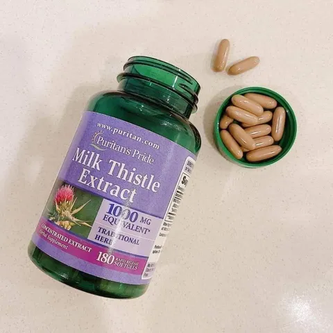 Bổ gan, viên uống thải độc gan Milk Thistle Extract Puritan's Pride 1000mg 180 viên