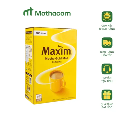 Cà Phê Hòa Tan Hàn Quốc MAXIM MOCHA GOLD MILD Hộp 100 Gói / 12G