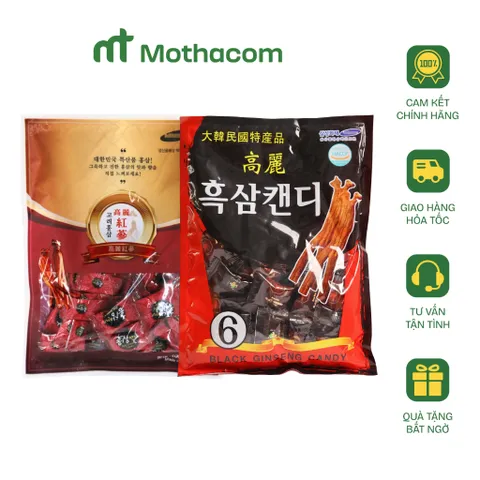 Kẹo Sâm 6 Năm Tuổi Nhập Khẩu Hàn Quốc [Hắc Sâm 170G] và [Hồng Sâm 200G] Hàng Nội Địa - Hỗ Trợ Bồi Cơ Thể Giúp Tỉnh Táo