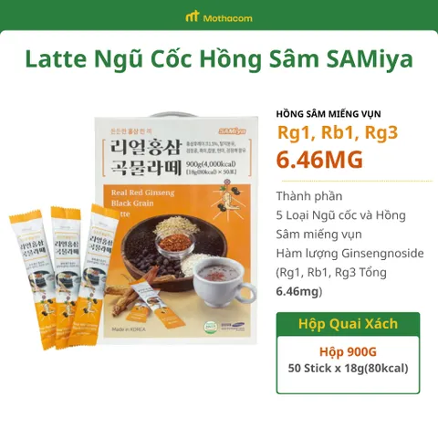 Latte Hồng Sâm và Ngũ Cốc Hàn Quốc - 50 Gói Vị Thanh Dễ Dùng  – Thức Uống Bồi Bổ, Bổ Sung Dinh Dưỡng Cho Người Yếu Mệt