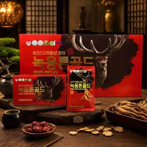 Nước Hồng Sâm Nhung Hươu TaeWoong Korea Deer Antler Gold Hộp 30 gói x 60ml - Hàng Có Mặt Tại Siêu Thị - TTTM