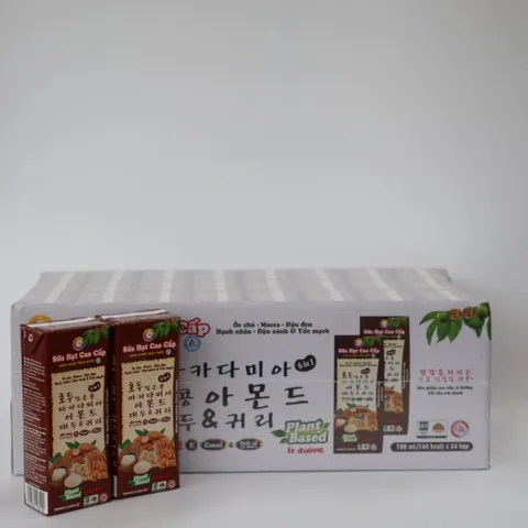 Sữa Hạt VJK Cao Cấp Óc chó – Macca – Đậu Đen – Hạnh Nhân – Đậu Nành & Yến Mạch. (Thùng 190ml x 24 hộp )
