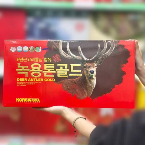 Nước Hồng Sâm Nhung Hươu TaeWoong Korea Deer Antler Gold Hộp 30 gói x 60ml - Hàng Có Mặt Tại Siêu Thị - TTTM