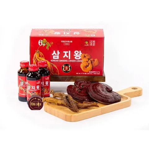 Nước Chai Hồng Sâm Hàn Quốc Korean Red Ginseng (100ml/Chai) - Chiết Xuất Từ Hồng Sâm Linh Chi